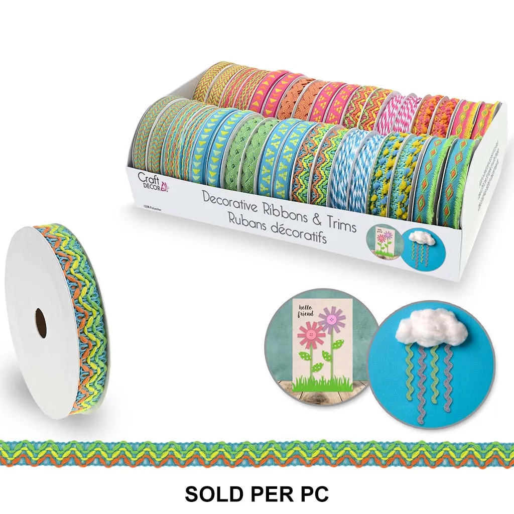 Craft Decor Ribbons & Trims: Adornments, Ric Rac Green