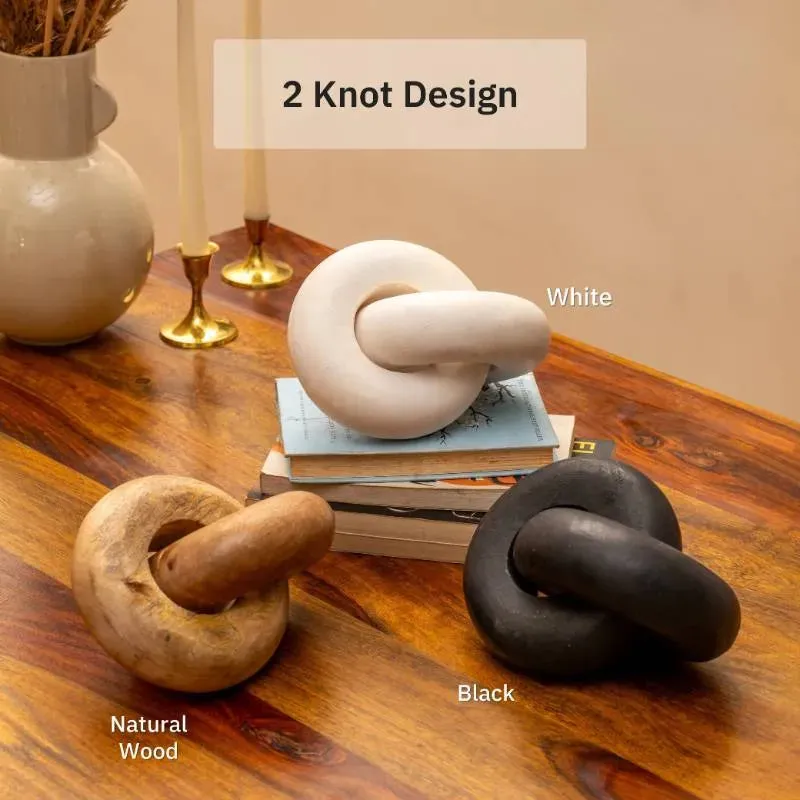 Modern 2 Knots Wooden Chain Home Decor Accent Piece